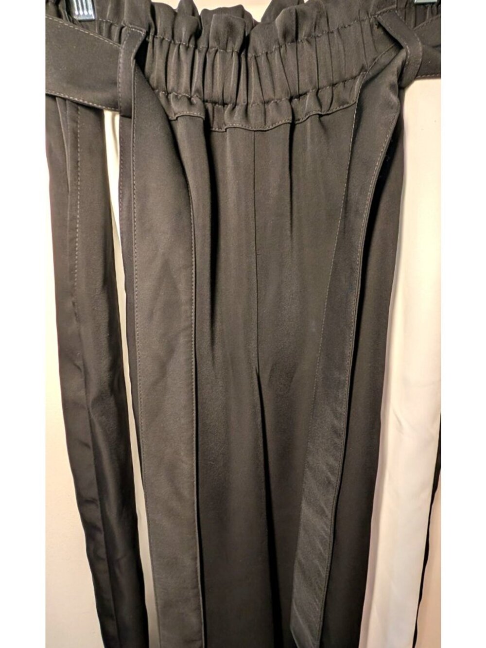 NEW Julia Allert Belted High Waist Wide Leg Pants, Black/White, Size Large - Picture 5 of 16